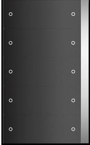 ABB PEONIA — 5/10 לחצנים — חזית מוארכת, שחור מט
